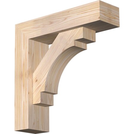 Ekena Millwork Merced Block Smooth Bracket w/ Offset Brace, Douglas Fir, 5 1/2"W x 20"D x 20"H BKT0604X20X20MRC05SDF
